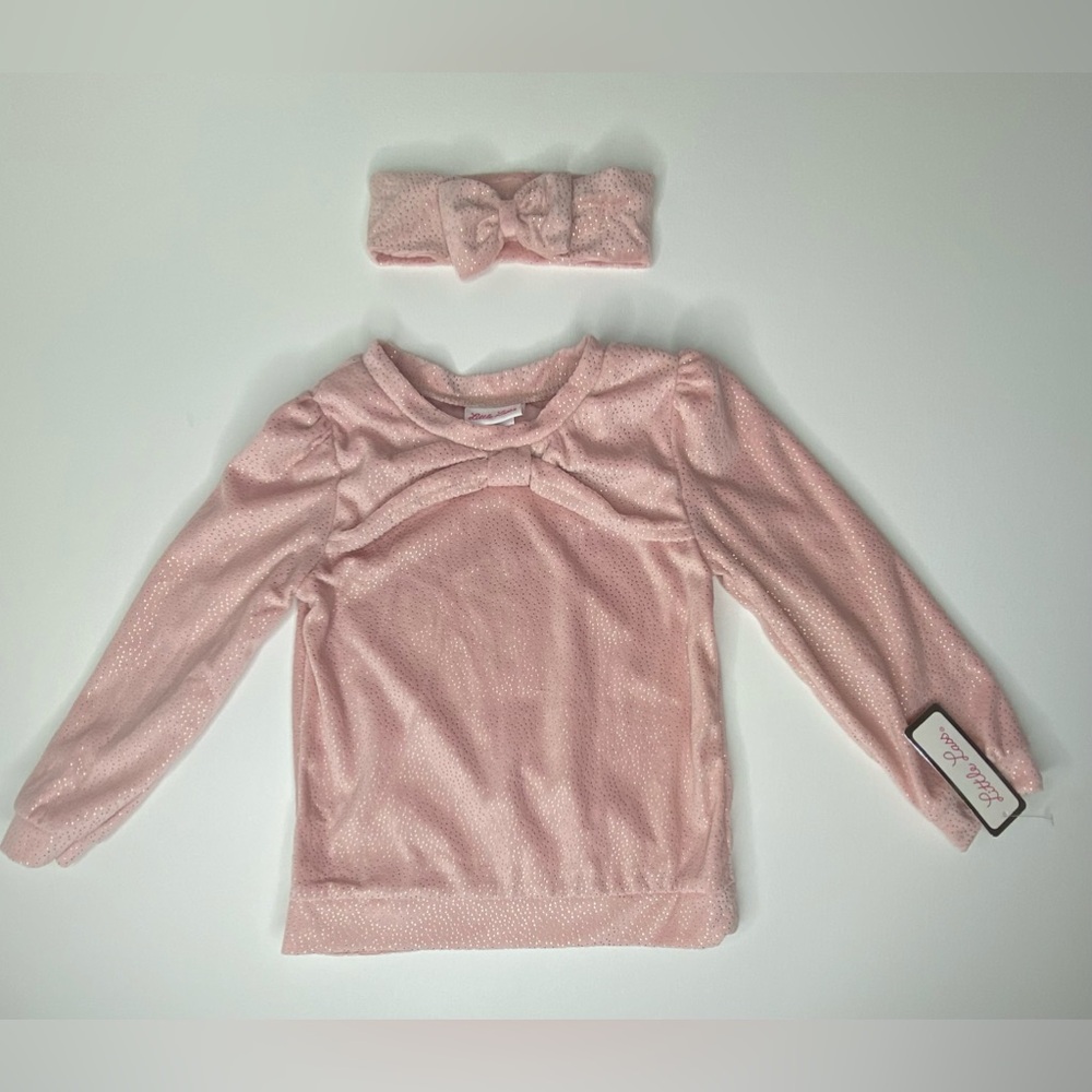 Little Lass 2-Piece Plush Matching Set With Headband Kids Girls Size 5 - Picture 2 of 8